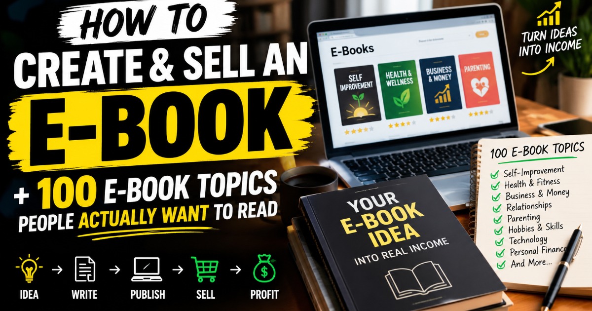 How To Create & Sell An E-Book Using Ai Or Canva + 100 E-book Topic People Actually Want To Read
