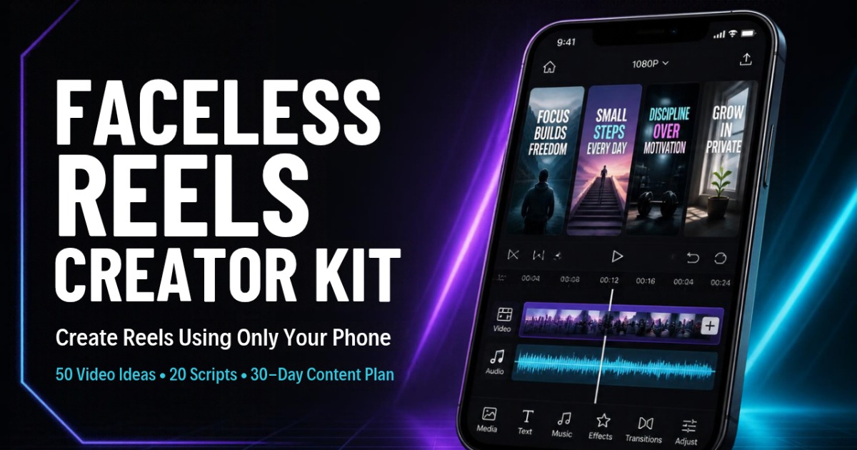 Faceless Reels Creator Kit – Create Viral Reels Using Only Your Phone