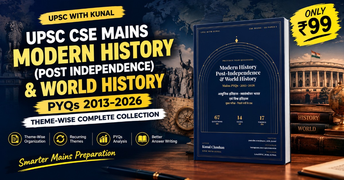 UPSC CSE Mains Modern History (Post-Independence) & World History PYQs 2013–2026 | Theme-Wise Collection