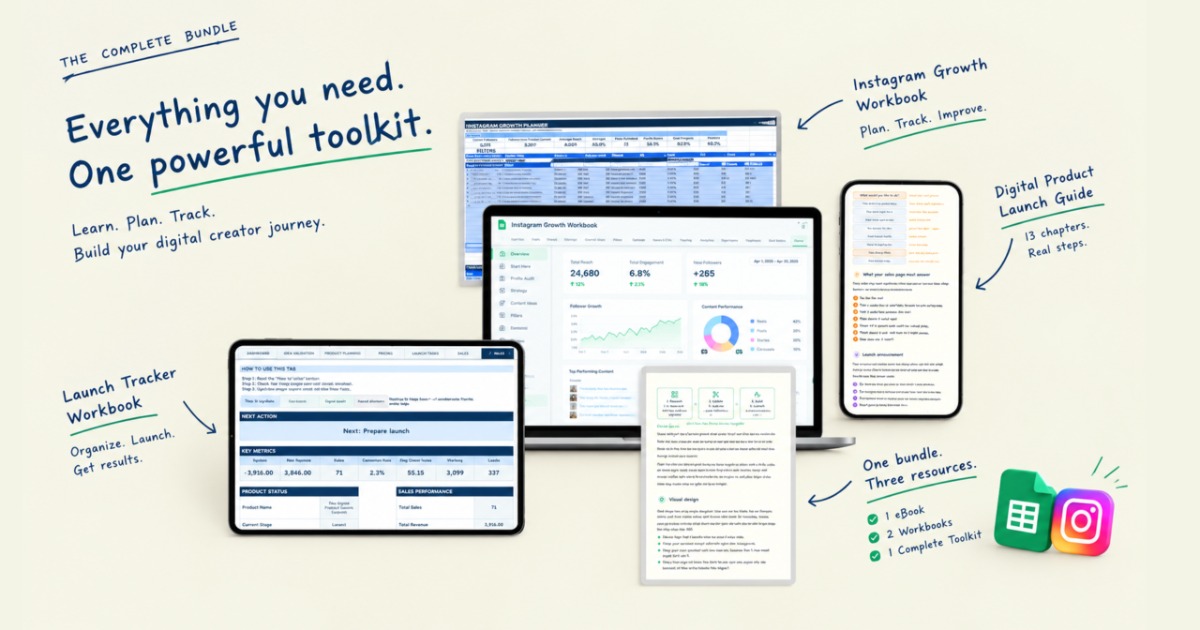The Digital Creator Bundle | Launch Guide + 2 Google Sheets Workbooks, image 3