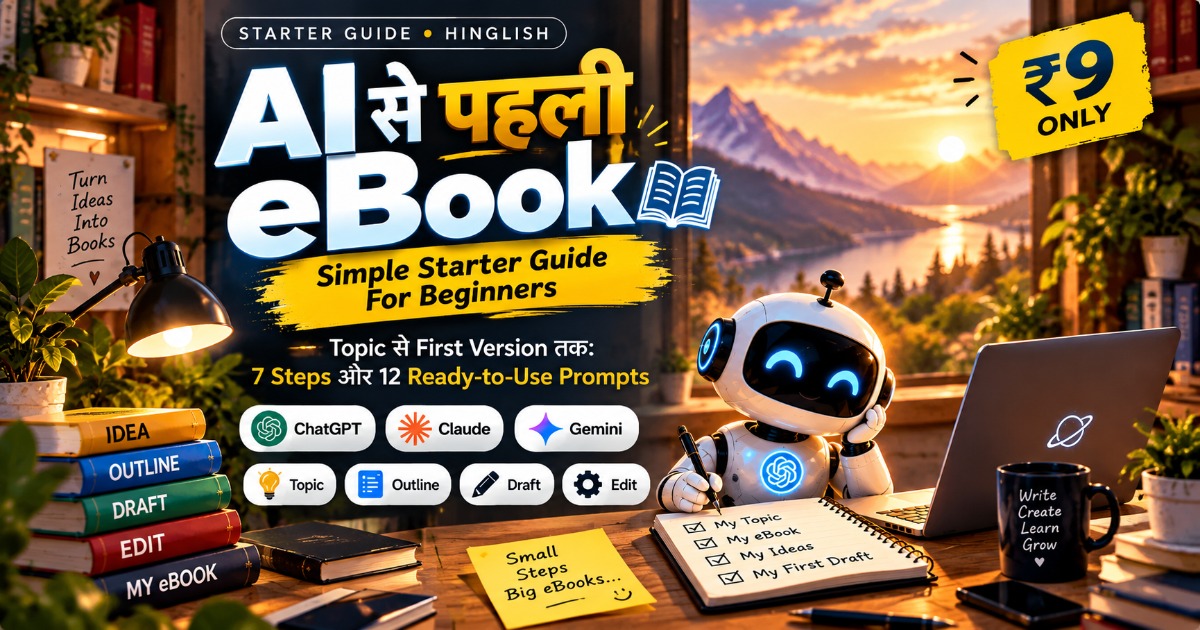 AI से पहली eBook 📚 | Simple Starter Guide for Beginners