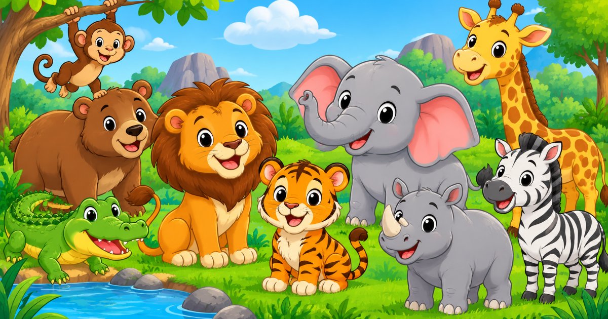 ANIMALS colouring book for kids