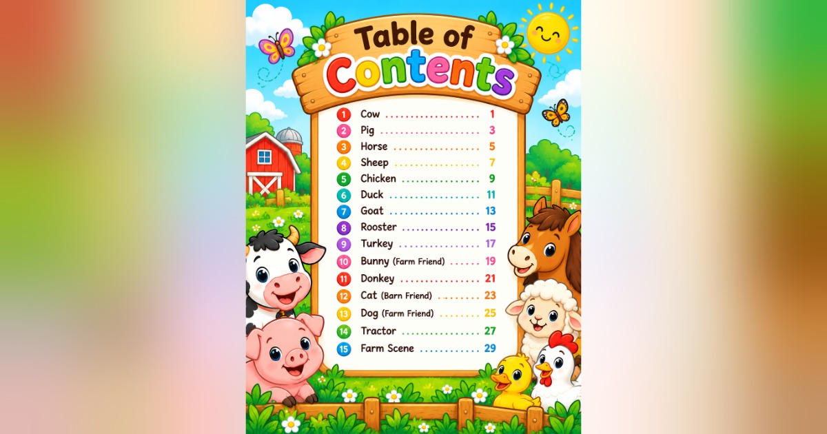 Farm Animals colouring book, image 2