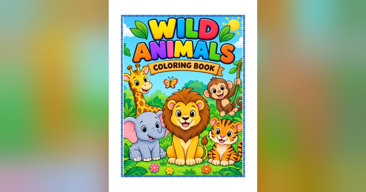 ANIMALS colouring book for kids, image 2