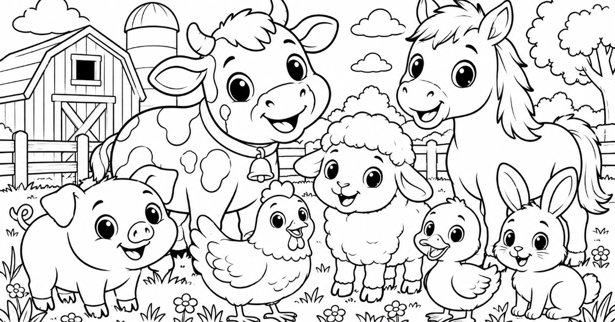 Farm Animals colouring book, image 3