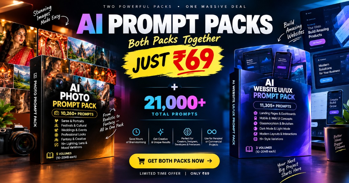 π₯ 21,000+ AI Prompts β Just βΉ69!