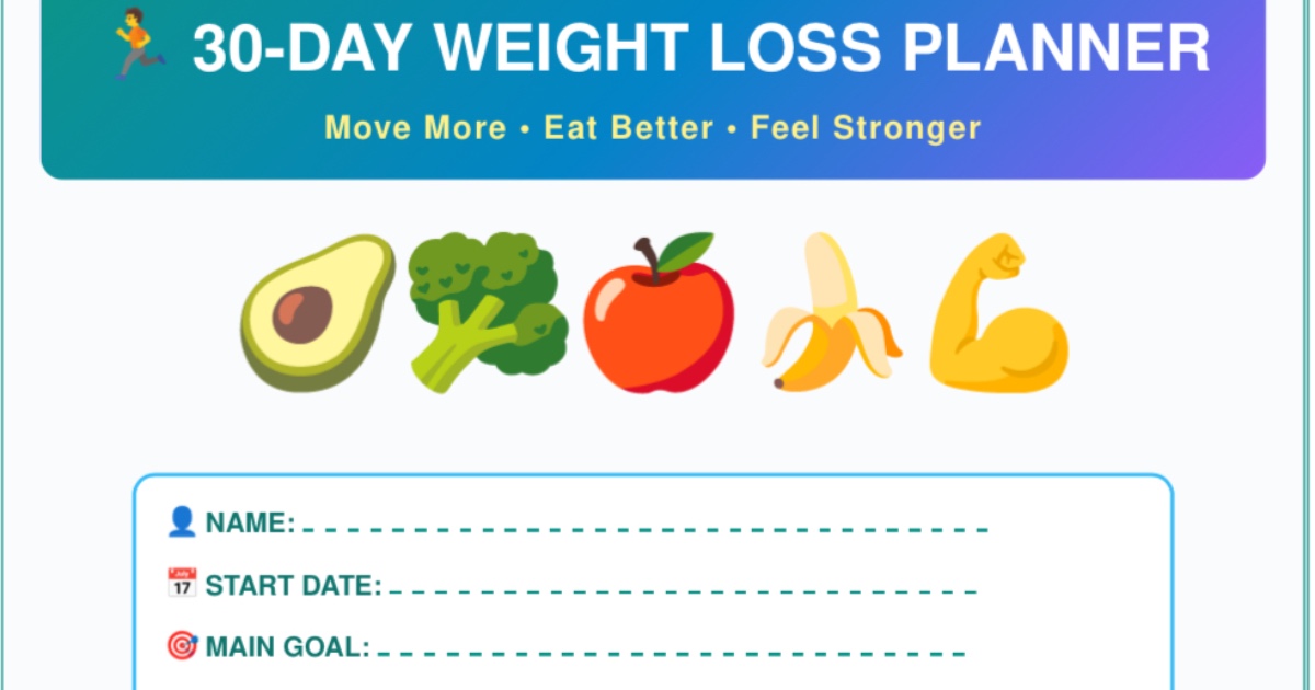 30 days weight loss planner — image 2