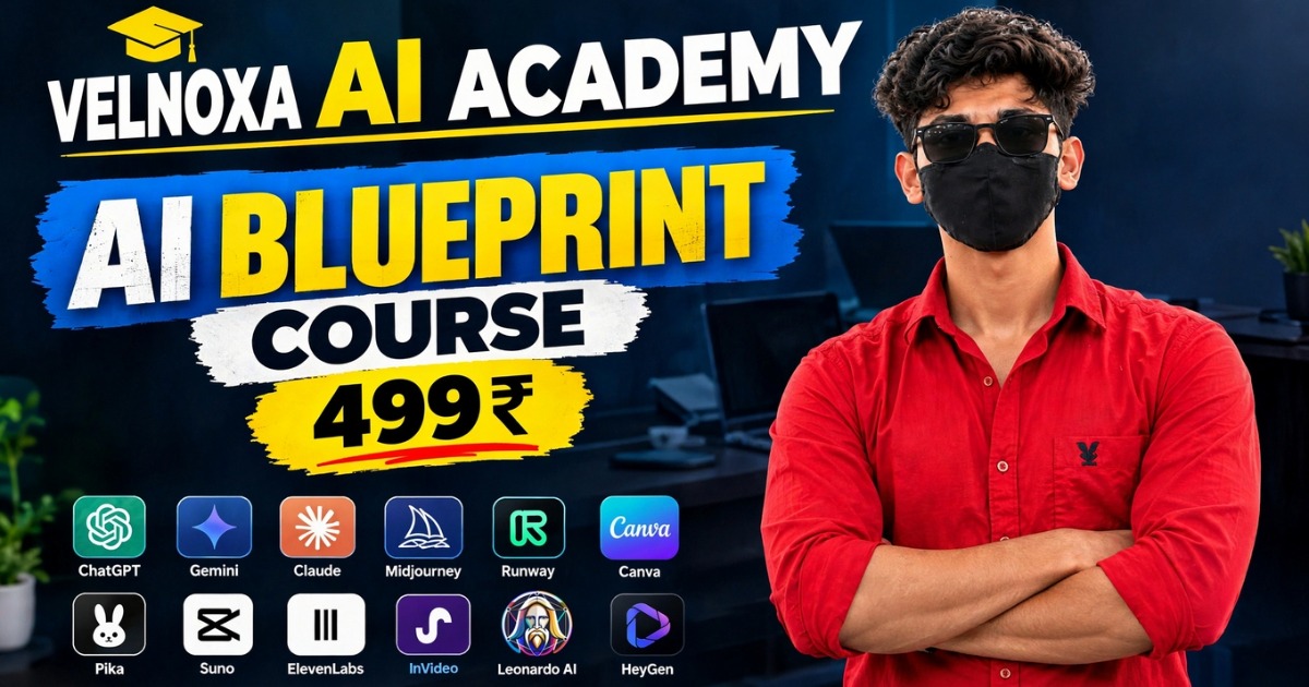 Velnoxa AI Academy: Master ChatGPT, Gemini, Claude & Midjourney @ ₹499