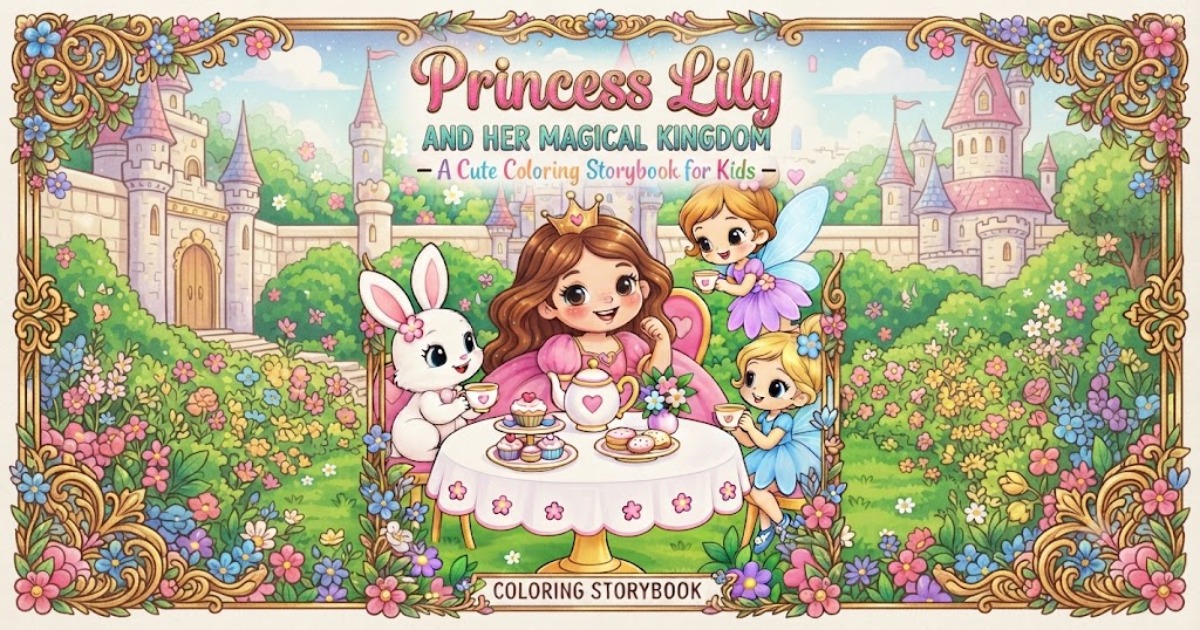 Princess Magical Kingdom Coloring Story Book