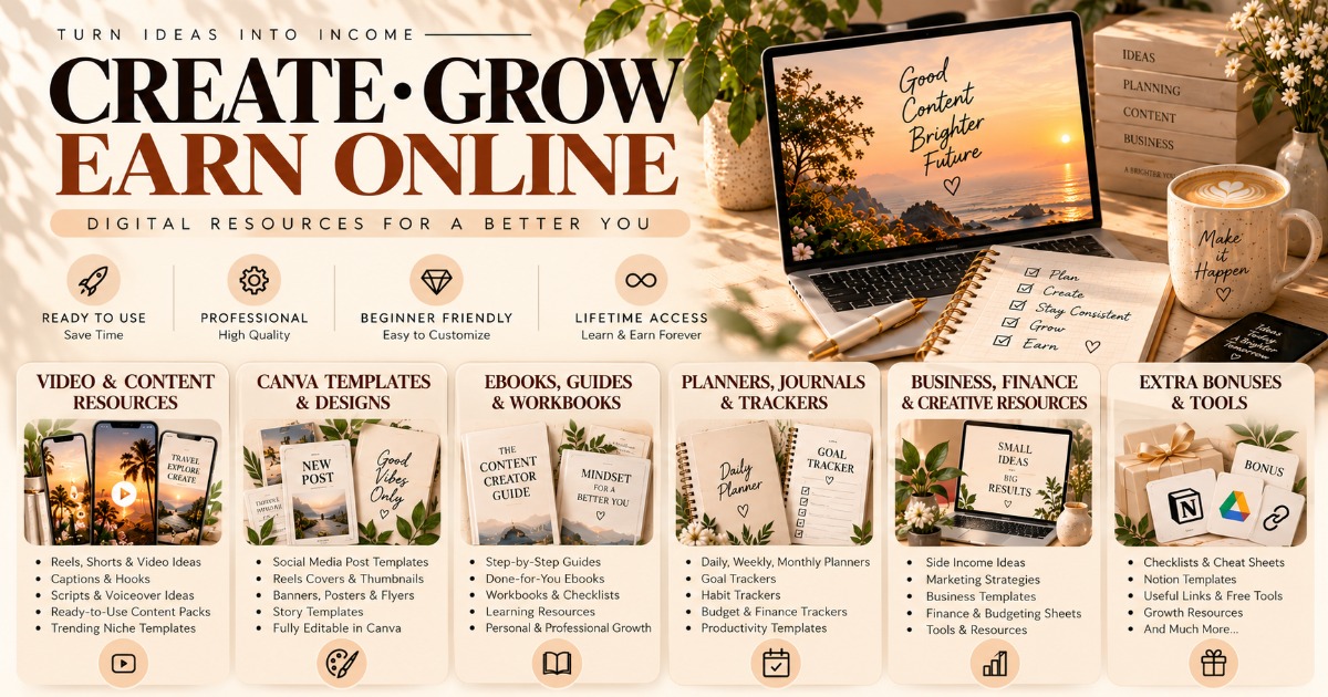 Ultimate Digital Creator Bundle | 8,000+ Faceless & Aesthetic Videos, Canva Templates, eBooks, Planners & Digital Resources, image 3