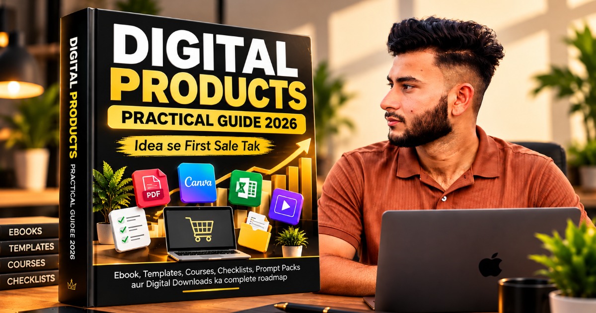 [ E BOOK KAISE BNAYE ]      Digital Products Practical Guide 2026 – Idea Se First Sale Tak