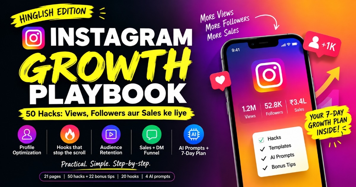 Instagram Growth Playbook: 0 Se First Sale Tak 🚀