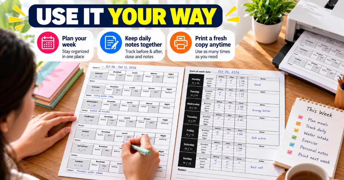 Weekly Medication & Health Tracker – 2 Printable PDF Bundle, image 4