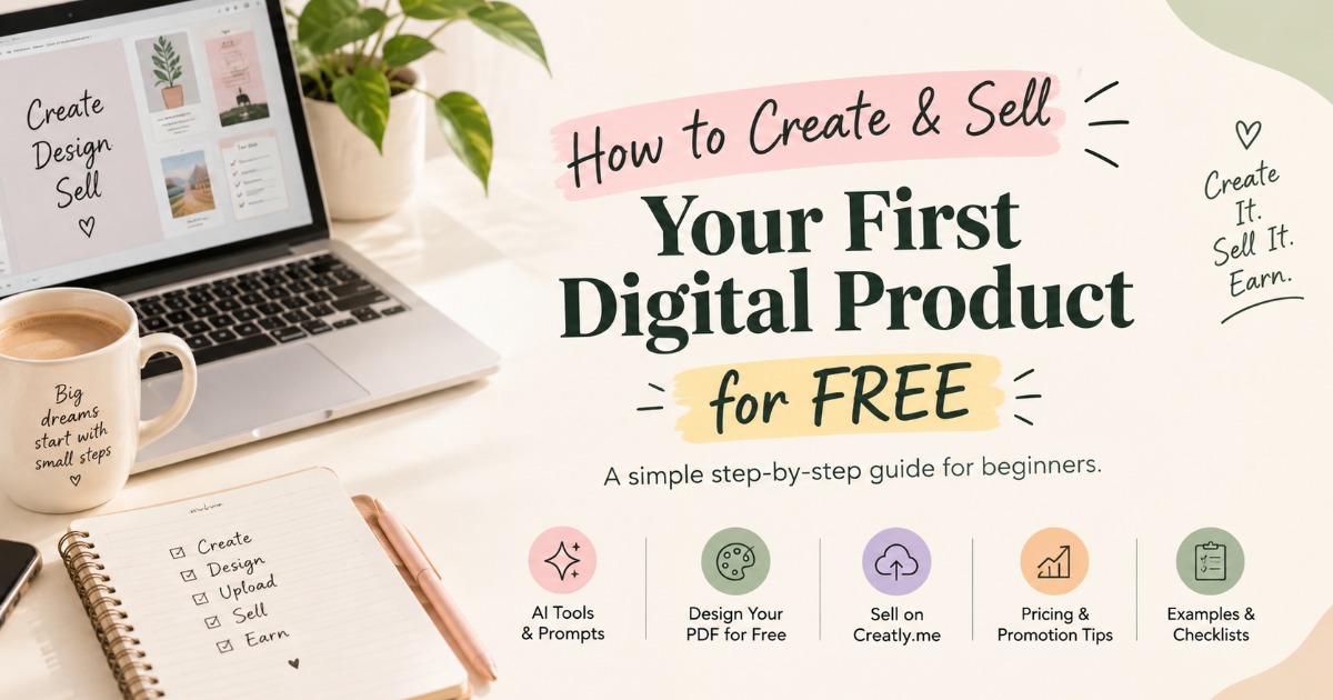 How to Create & Sell Your First Digital Product for FREE 💻✨