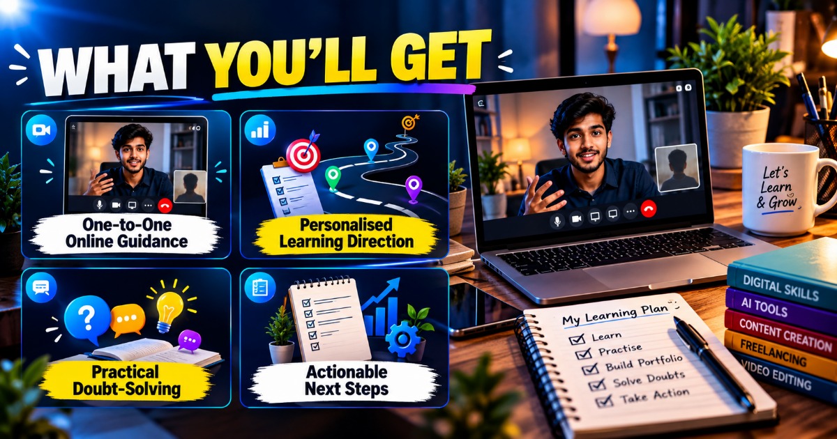 1:1 Digital Skills Guidance Call for Beginners | Canva, AI Tools & eBook Creation Aur Self Improvement, image 2