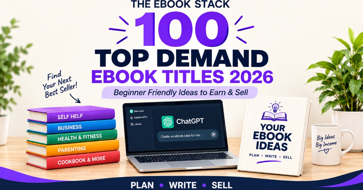 📚 Ebook  💡 100 Top Demand Ebook Titles 2026 🤖 ways to earn & sell 👇 Get the  PDF