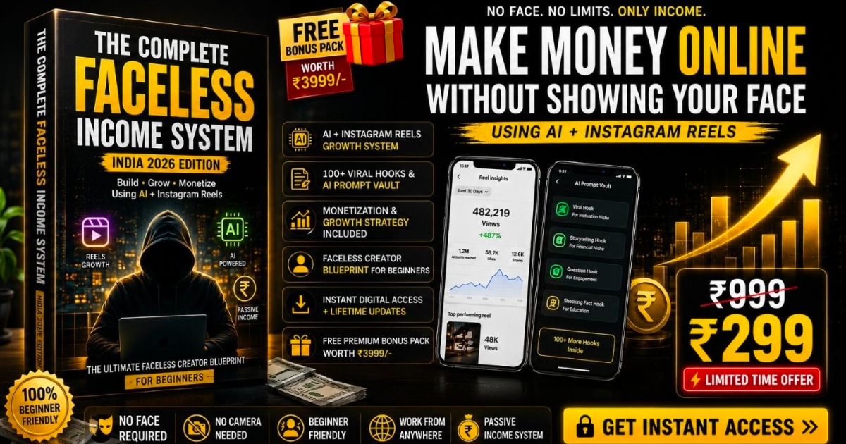 Faceless Earning Blueprint 🚀 Meesho Affiliate Marketing + AI Video Creation + UGC + Instagram Reels | Complete Mobile Course by Ecom Babu
