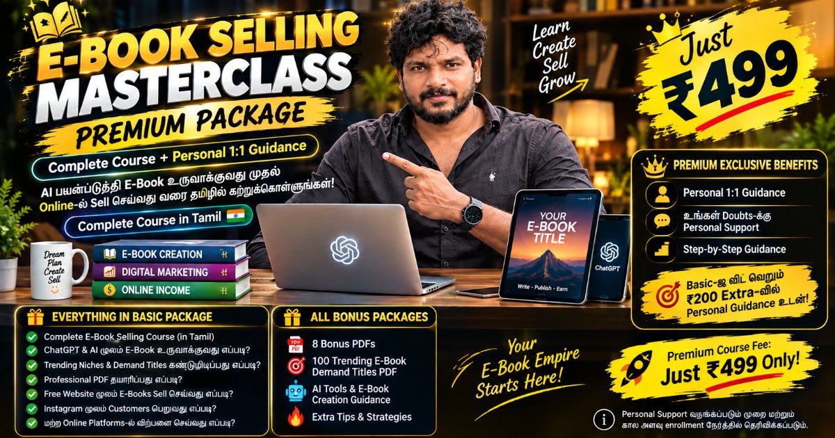 👑 E-BOOK SELLING MASTERCLASS – PREMIUM 📚