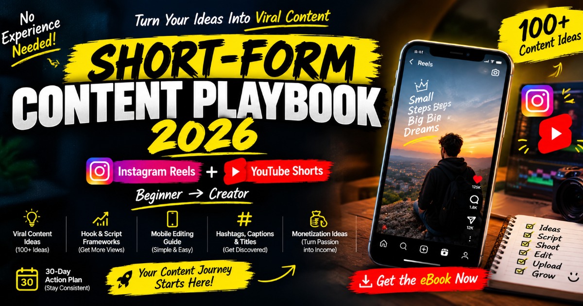 Short-Form Content Playbook 2026 🚀 | Instagram Reels + YouTube Shorts
