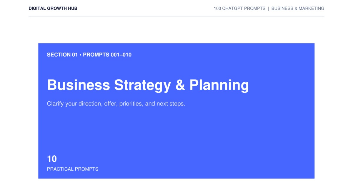 100 ChatGPT Prompts for Business & Marketing: The Ultimate AI-Powered Guide to Branding, Content Creation & Business Growth, image 4