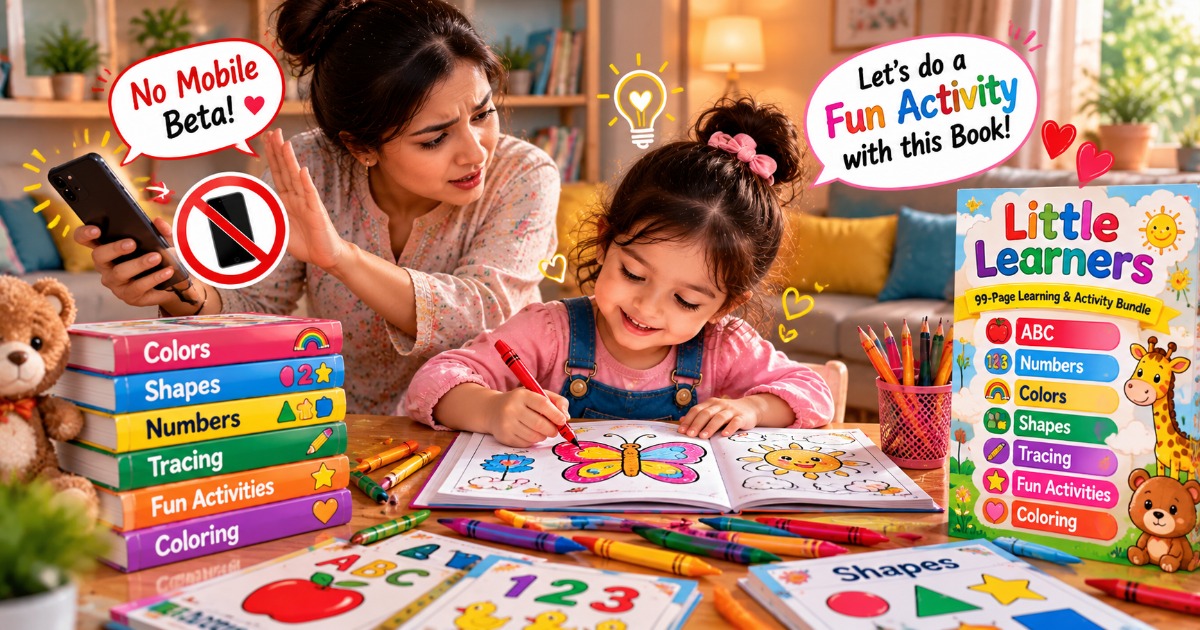 ๐ต Screen Time Kam Karo, Kids Ko Learning Se Jodo! | Little Learners Printable Activity Book for Kids (Ages 3โ6) โ image 2