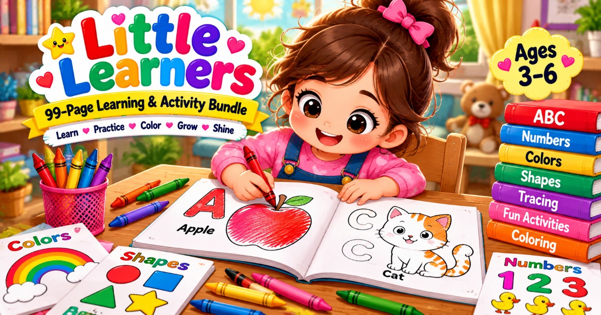 ๐ต Screen Time Kam Karo, Kids Ko Learning Se Jodo! | Little Learners Printable Activity Book for Kids (Ages 3โ6) โ image 4