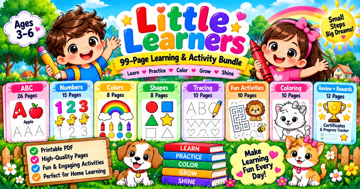 ๐ต Screen Time Kam Karo, Kids Ko Learning Se Jodo! | Little Learners Printable Activity Book for Kids (Ages 3โ6) โ image 5