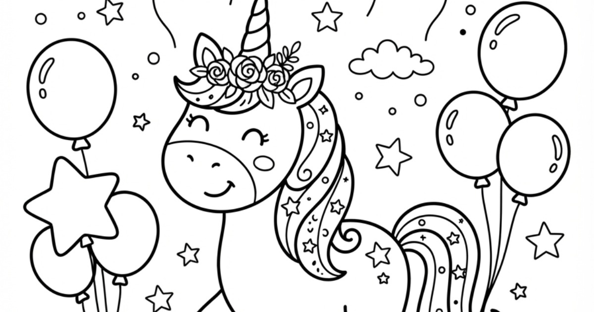 Magical Unicorn Coloring Book for Kids | Printable PDF | Cute Unicorn Coloring Pages | Digital Download — image 4