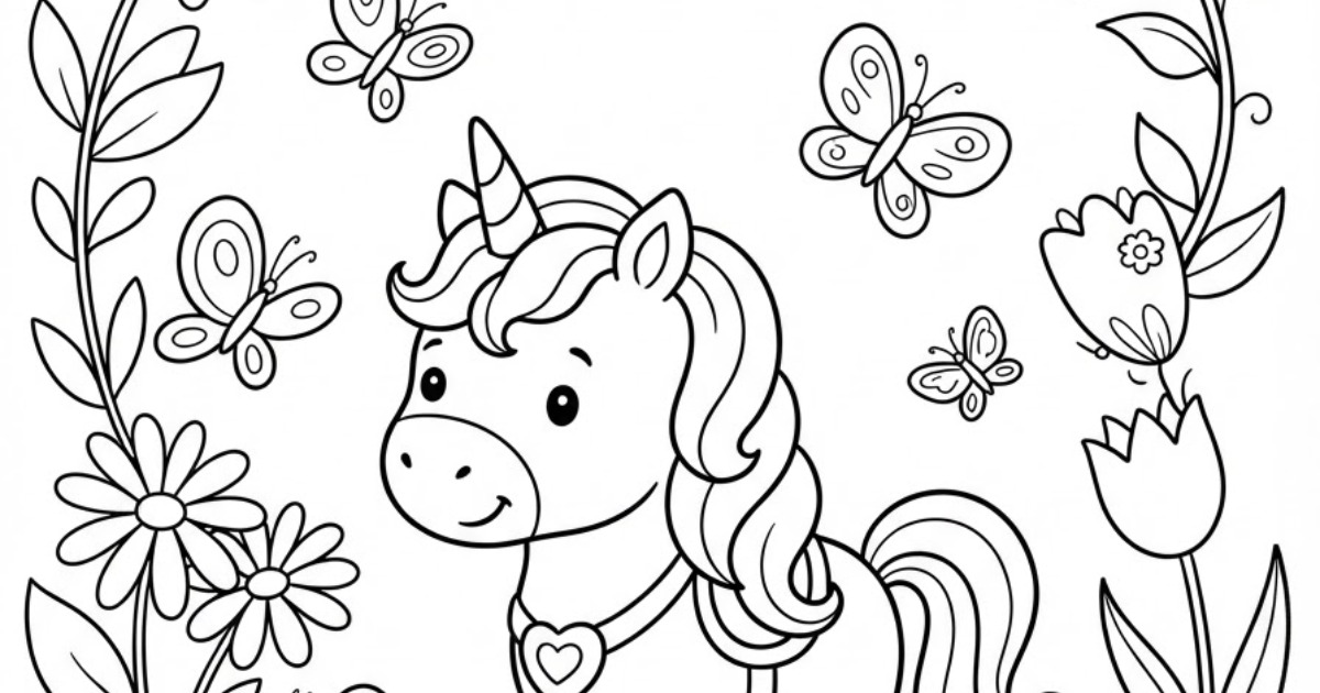 Magical Unicorn Coloring Book for Kids | Printable PDF | Cute Unicorn Coloring Pages | Digital Download — image 3