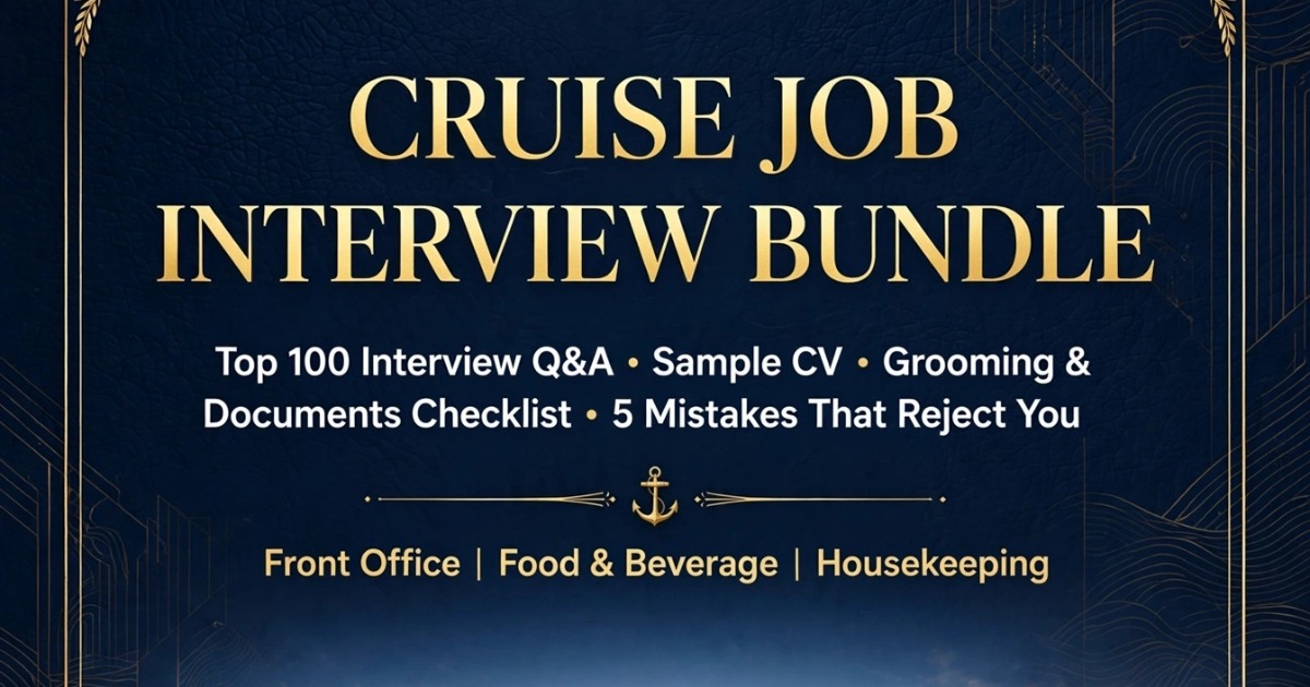 CRUISE JOB INTERVIEW BUNDLE - Top 100 Q&A + CV + Checklist, image 3