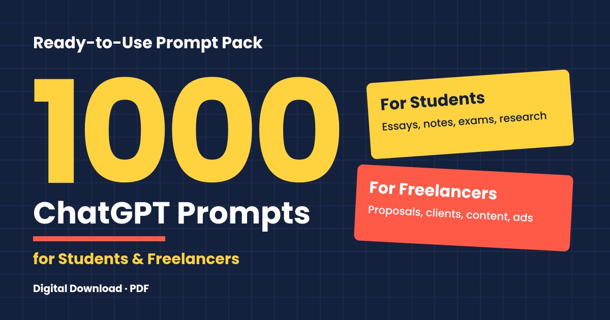1000 ChatGPT Prompts for Students & Freelancers