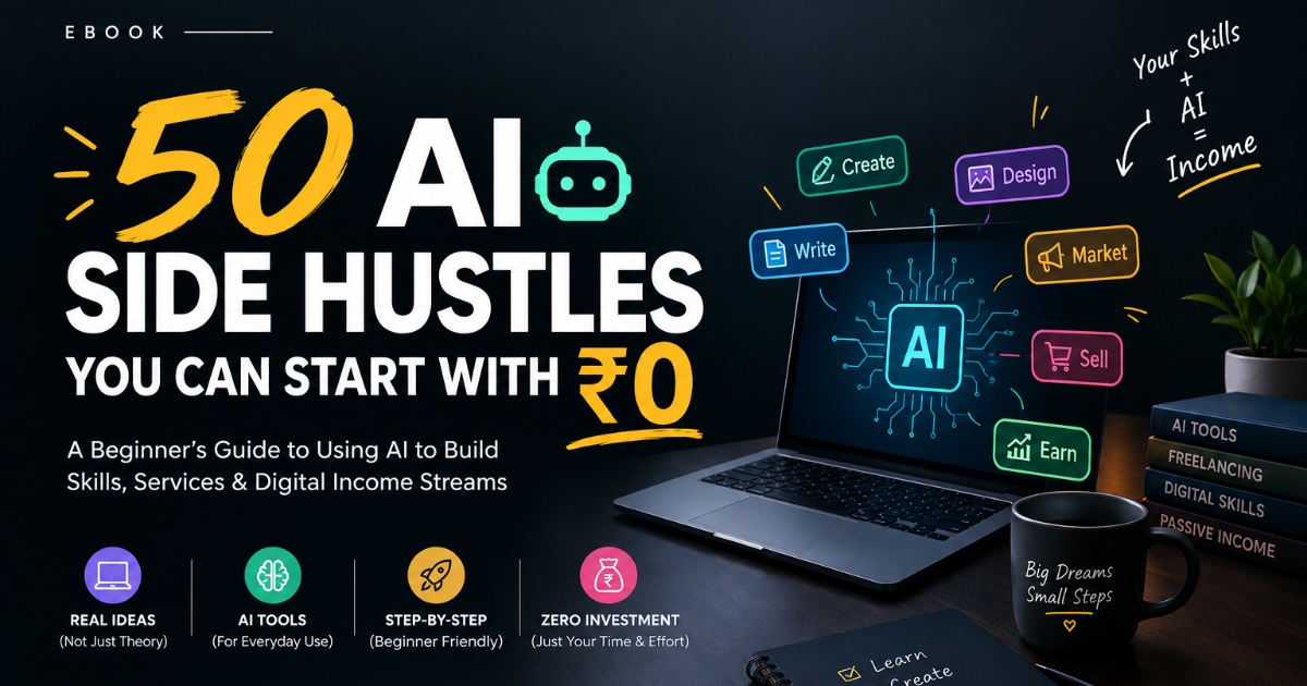 50 AI SIDE HUSTLES YOU CAN START WITH ₹0