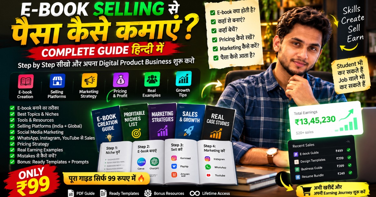 E-Book Selling Complete Guide π | E-Books Se Online Income Kaise Start Kare