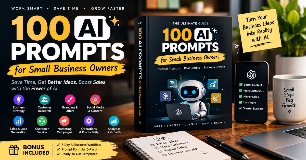 🤖 100 AI Prompts for Small Business Owners 💼✨