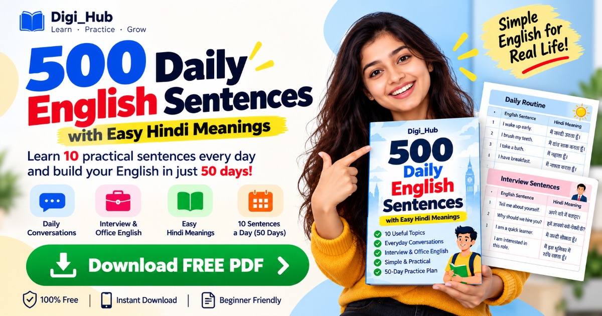 Daily English Practice: 500 Sentences + Hindi Meaning, image 3
