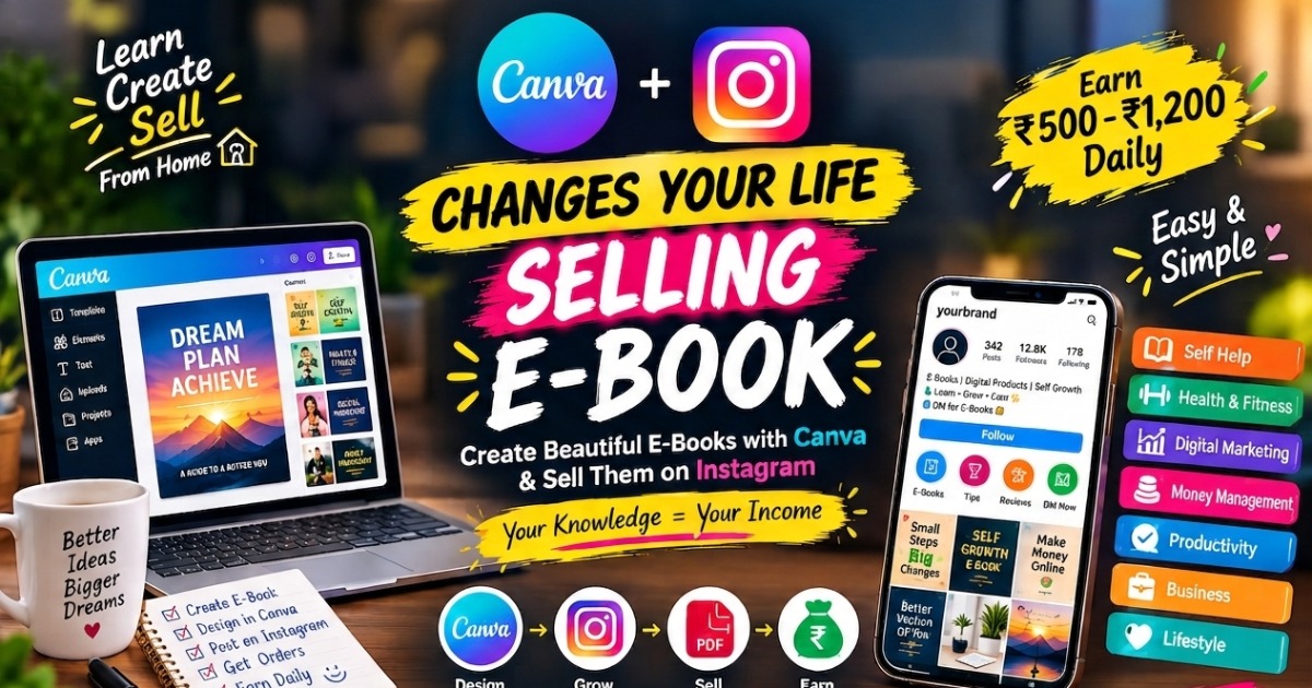 📚 E-Book Selling Made Easy 🎨 Canva + Instagram 💰 Create • Sell • Earn 🚀 — image 2