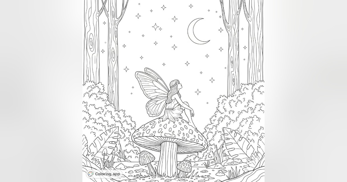 Coloring Book themed Enchanted Forest, image 4