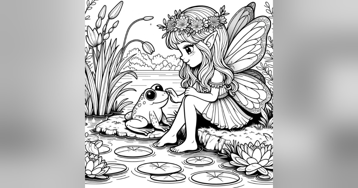 Coloring Book themed Enchanted Forest, image 2