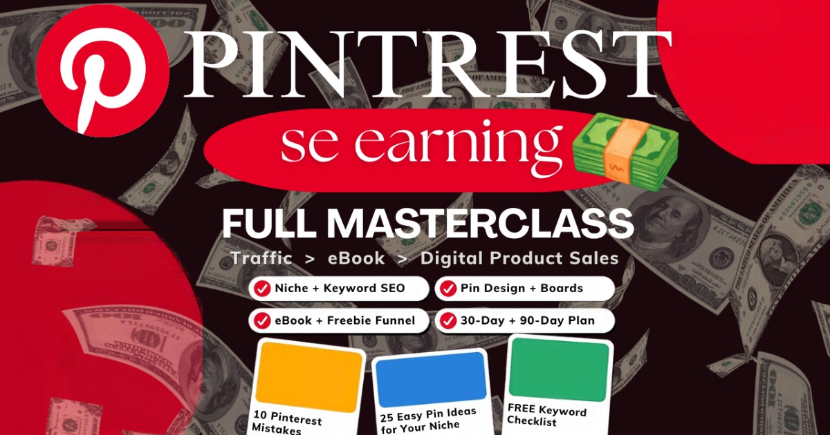 pintrest se  earning  full  masterclass