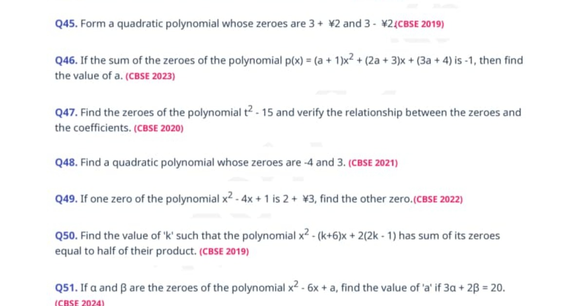 MATHS PYQ  CLASS 10 CBSE 2026-27, image 4