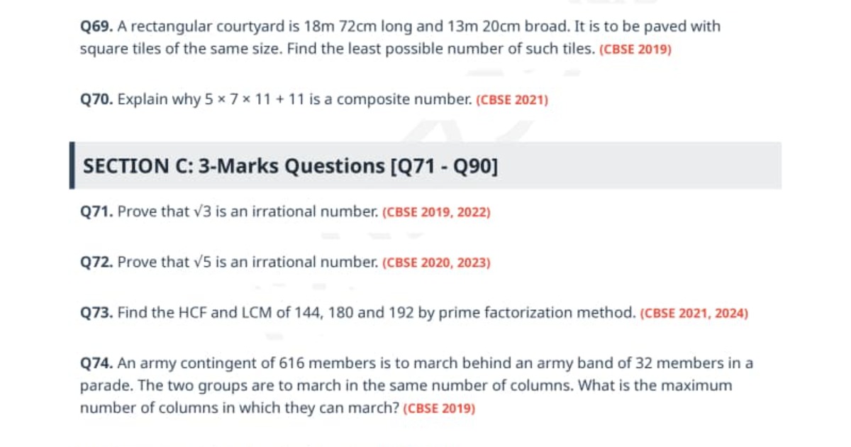 MATHS PYQ  CLASS 10 CBSE 2026-27, image 3