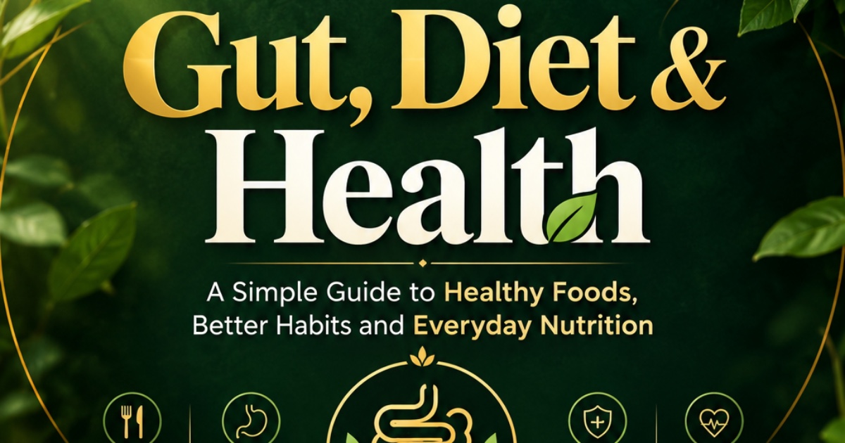 It features an elegant forest-green background, gold typography, botanical details, and healthy-food imagery., image 2