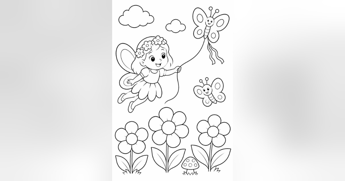 Fairy Garden Friends – Printable Coloring Book for Kids Ages 3–5, image 5