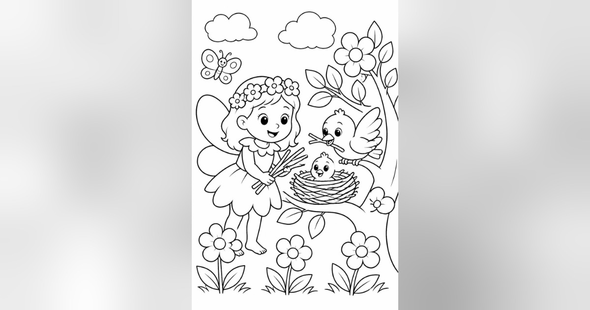 Fairy Garden Friends – Printable Coloring Book for Kids Ages 3–5, image 4