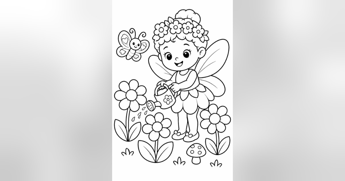 Fairy Garden Friends – Printable Coloring Book for Kids Ages 3–5, image 2