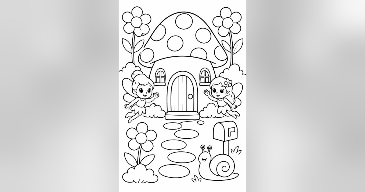 Fairy Garden Friends – Printable Coloring Book for Kids Ages 3–5, image 3