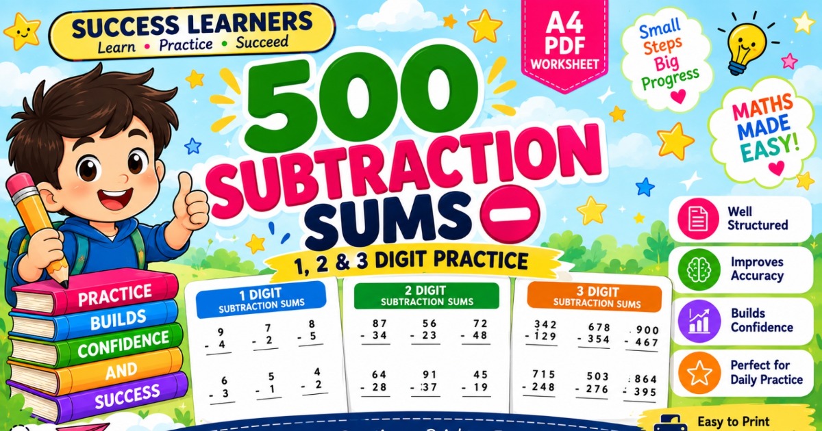 500 subtraction sums