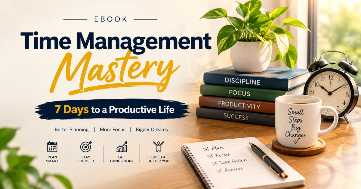 Time Management Mastery: 7 Days to a Productive Life ✨ Subtitle (अगर अलग से माँगे) A Simple 7-Day Guide to Better Planning, Building Habits, and Achieving Your Goals, image 2