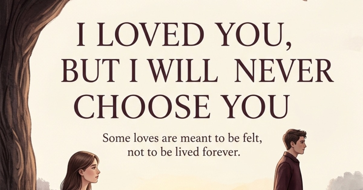 I loved you, but I will never choose you
