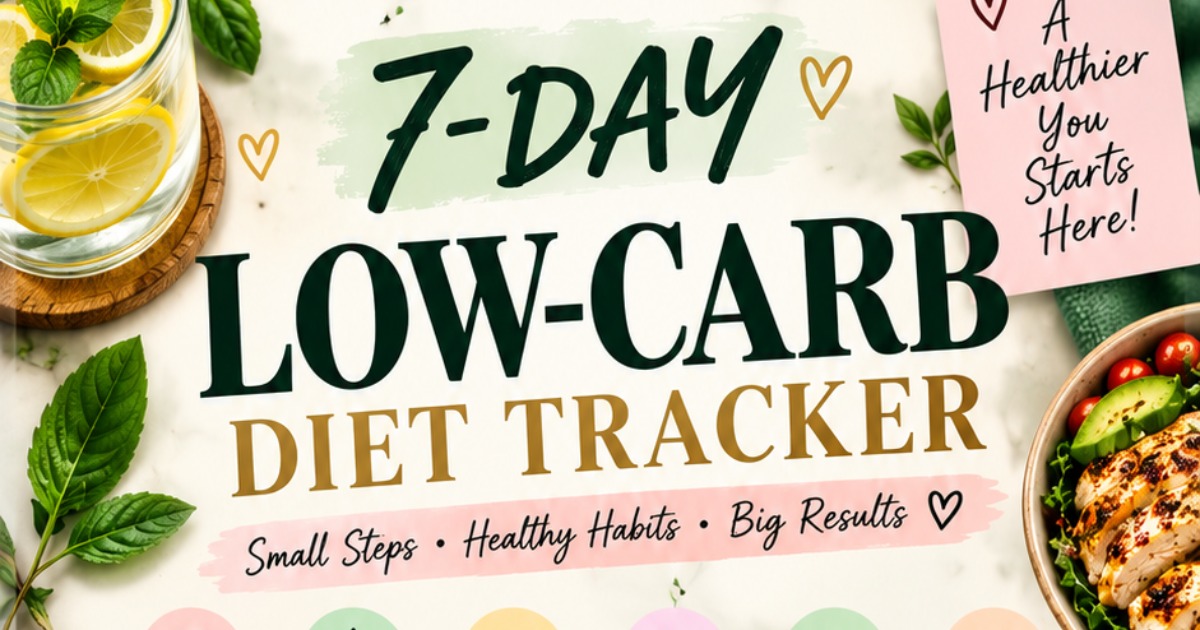 7-Day Low-Carb Diet Tracker Product Type: Digital Download – Printable PDF Tracker